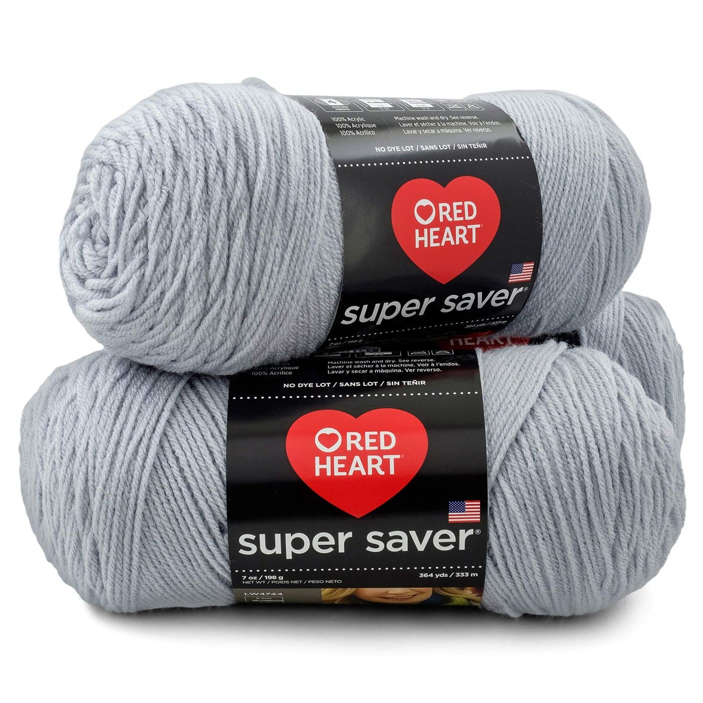 RED HEART Super Saver 3Pack yarn LIGHT GREY 3 Pack