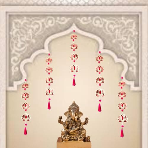 The Advitya Lotus Flower Decoration Backdrop Wall Hanging|Diwali Decoration Item for Home Decor|Festive Decor Decorative Item For Birthday Haldi House Warming Festival Wedding| Pack of 5