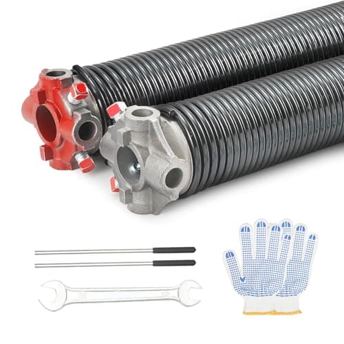 VEVOR Garage Door Torsion Springs, Pair of 0.218 x 2 x 24inch, Garage Door Springs with Non-Slip Winding Bars, 16000 Cycles, Gloves and Mounting Wrench, Electrophoresis Coated for Replacement