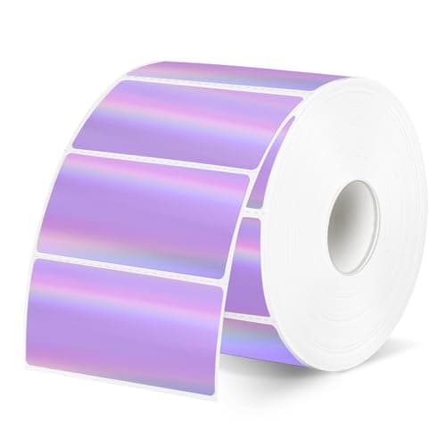 Yegawen Direct Thermal Label 2x1 Inch- Barcode Labels- Holographic Thermal Sticker Labels for Address, Shipping, Compatible with Rollo Label Printer & MUNBYN& Zebra (300 Sheets/Purple)