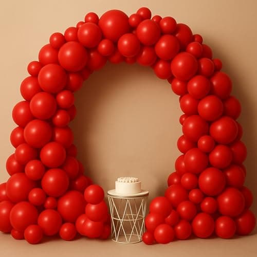 Party Propz Red Balloons for Decoration - Set of 50 Pcs Red Metallic Balloons For Decorations | Balloons For Birthday | Anniversary Decoration Items (Latex)