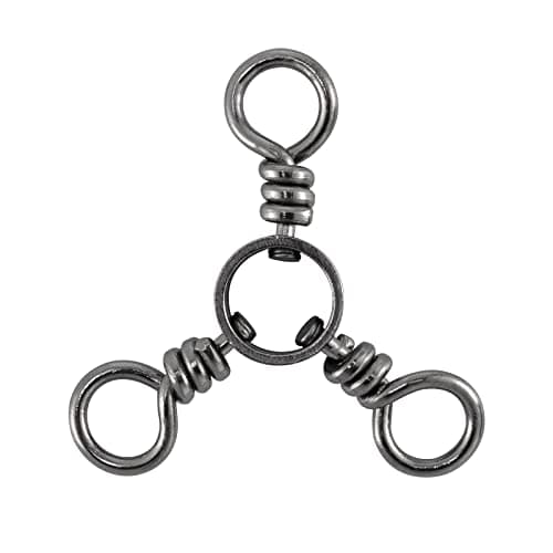 Dr.Fish 50 Pack 3 Way Swivel Fishing Tackle 30-220Lb Catfish Swivels Three Way Rigs Freshwater Saltwater Catfish Tackle (#1/0(110Lb)-50pk)