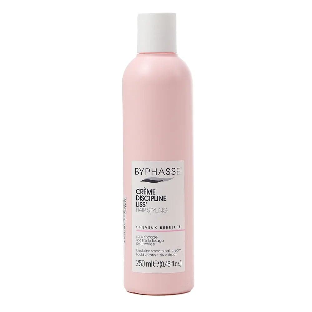 Byphasse Discipline Liss Nourishing Cream, Hair Styling Cream, Liquid Keratin with Silk Extract 250ml