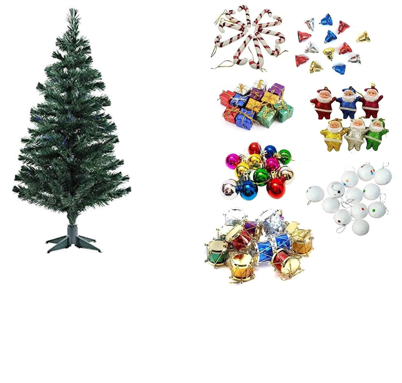 DEEPTI DECOR Artificial 4 Feet XMas TreeChristmas Tree with Ornaments Best Decoration for Merry Christmas and X Mass Party and New Year Celebration 4 Feet Tree 70 Pcs Ornaments Combo 2