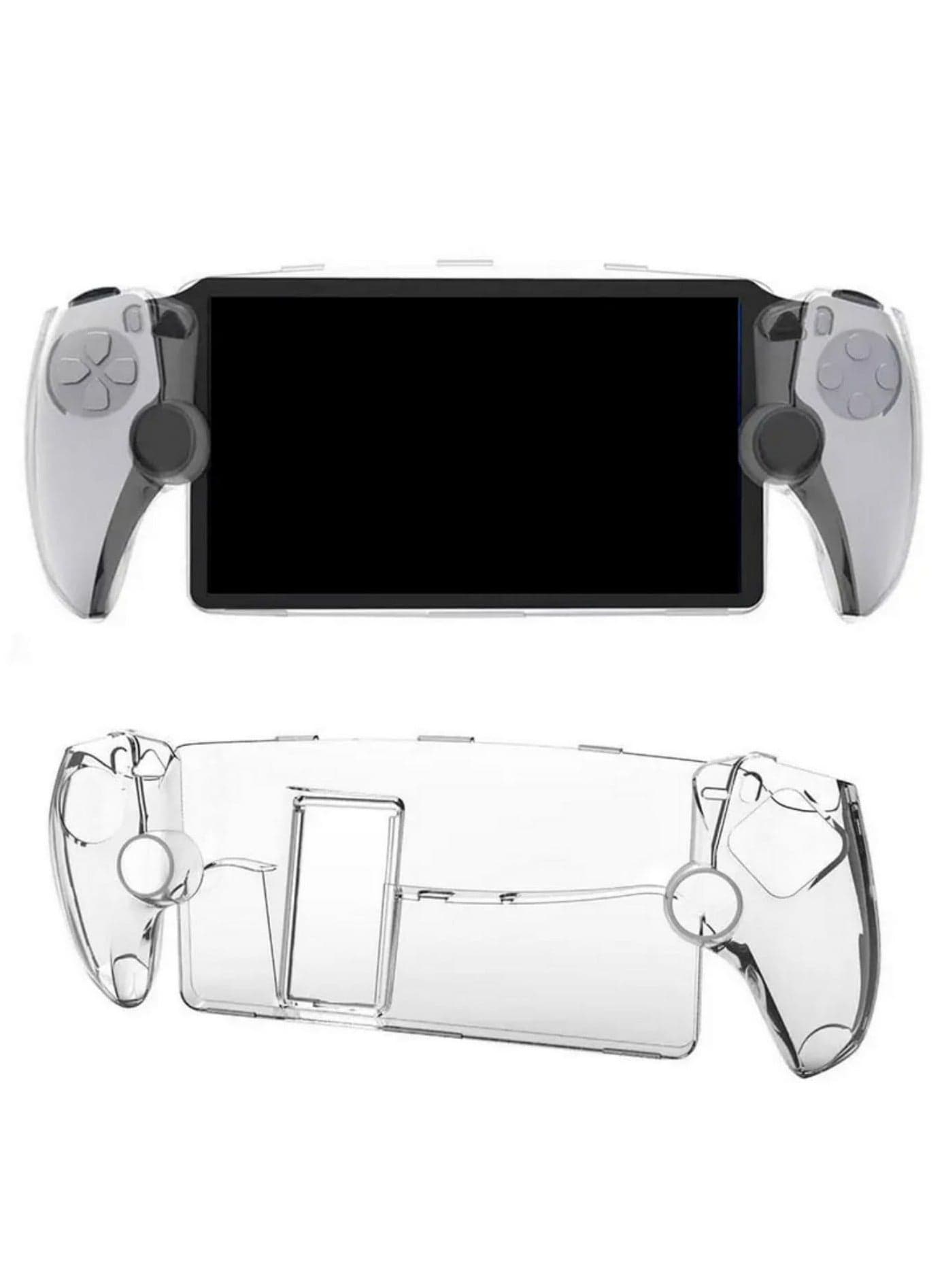 1PCS Protective Case with Stand for PlayStation Portal TPU Transparent Game Console Cover Full Protection Case for PS Portal Accessories Shockproof Anti-Scratch Gaming Case