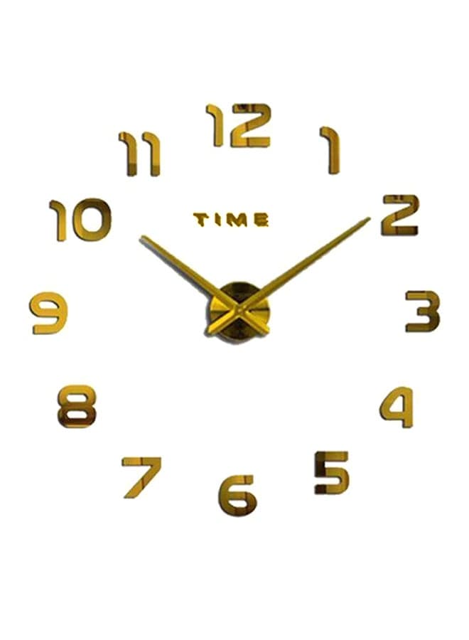 DIY 3D Numeral Wall Clock Gold 80x120cmcm