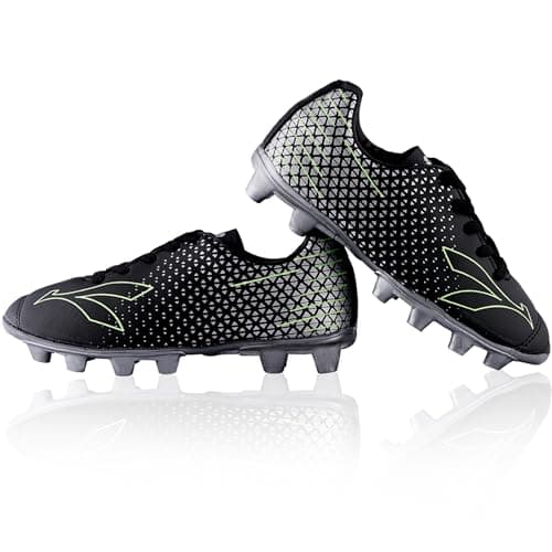 KONEX Storm Studded Football Shoes for Men | Waterproof Inner Lining with Lightweight Sole & Snug Fit Technology Size UK 9 (Black)