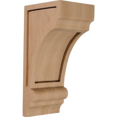 Ekena Millwork CORW03X04X08DIMA Diane Recessed Wood Corbels, 3 1/4"W x 4"D x 8"H, Maple