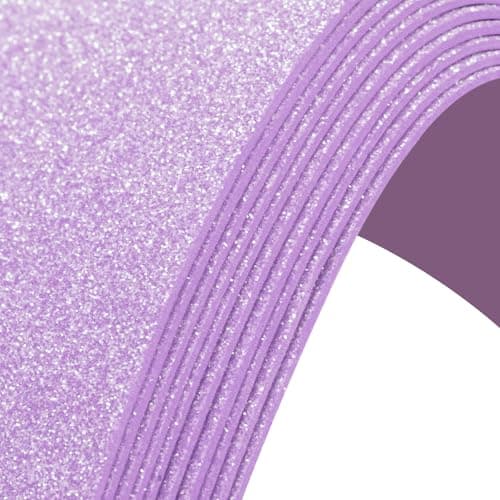 10 Pack Glitter Foam Sheets Craft 8 x 12 inch Sparkles Foam Paper for Art Crafts Projects Classrooms Scrapbook Gift DIY Cutters Card Party Decoration Lavender