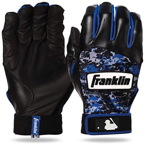 Franklin Sports Adult MLB Digitek Batting Gloves, X-Large, Pair, Grey/Black/Royal
