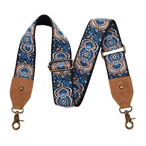 Nefelibata Purse Strap 2 Cowhide Head Wide Shoulder Strap Adjustable ReplacementRetro Jacquard Embroidery Multipattern Crossbody Bag Straps for HandbagCrossbody BagsShoulder BagsElegant Blue