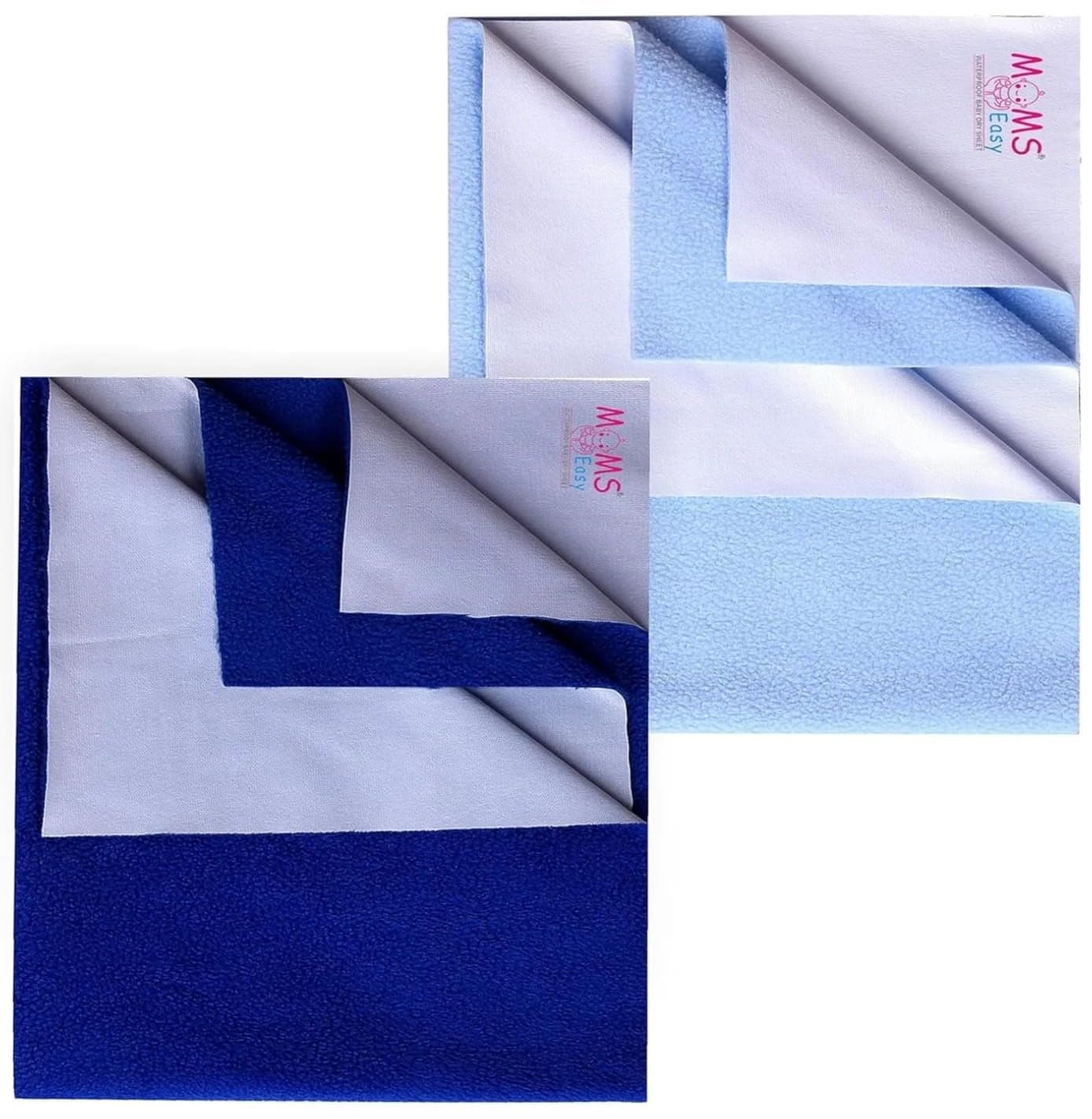 MOMSEASY New Born Baby Waterproof Bedsheet Oil Cloth Waterproof Baby Baby Drysheet with Ultra Absorbance and Small Baby Products All ComboRoyal Blue Sky Blue Large 140x100 cm