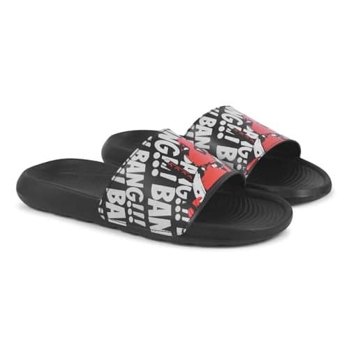 PERY-PAO Sliders Mens White, Black, Grey, Sky blue Printed Design Flip Flop & Slippers