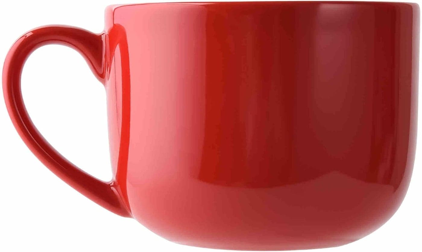 50oz large Ceramic Soup Mug with Handles for Coffee Tea Ice Cream Cereal Red