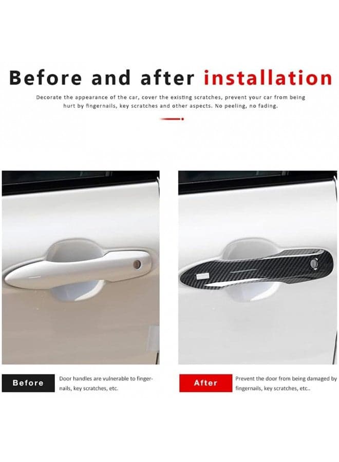 DLOVEG Car Door Handle Cover Protector Compatible for 2018-2023 2024 2025 Toyota Camry Accessories Compatible for Toyota Corolla Venza 2025 2024 2023 2022-2020 (with 2 Smart Key Holes, Carbon Fiber)