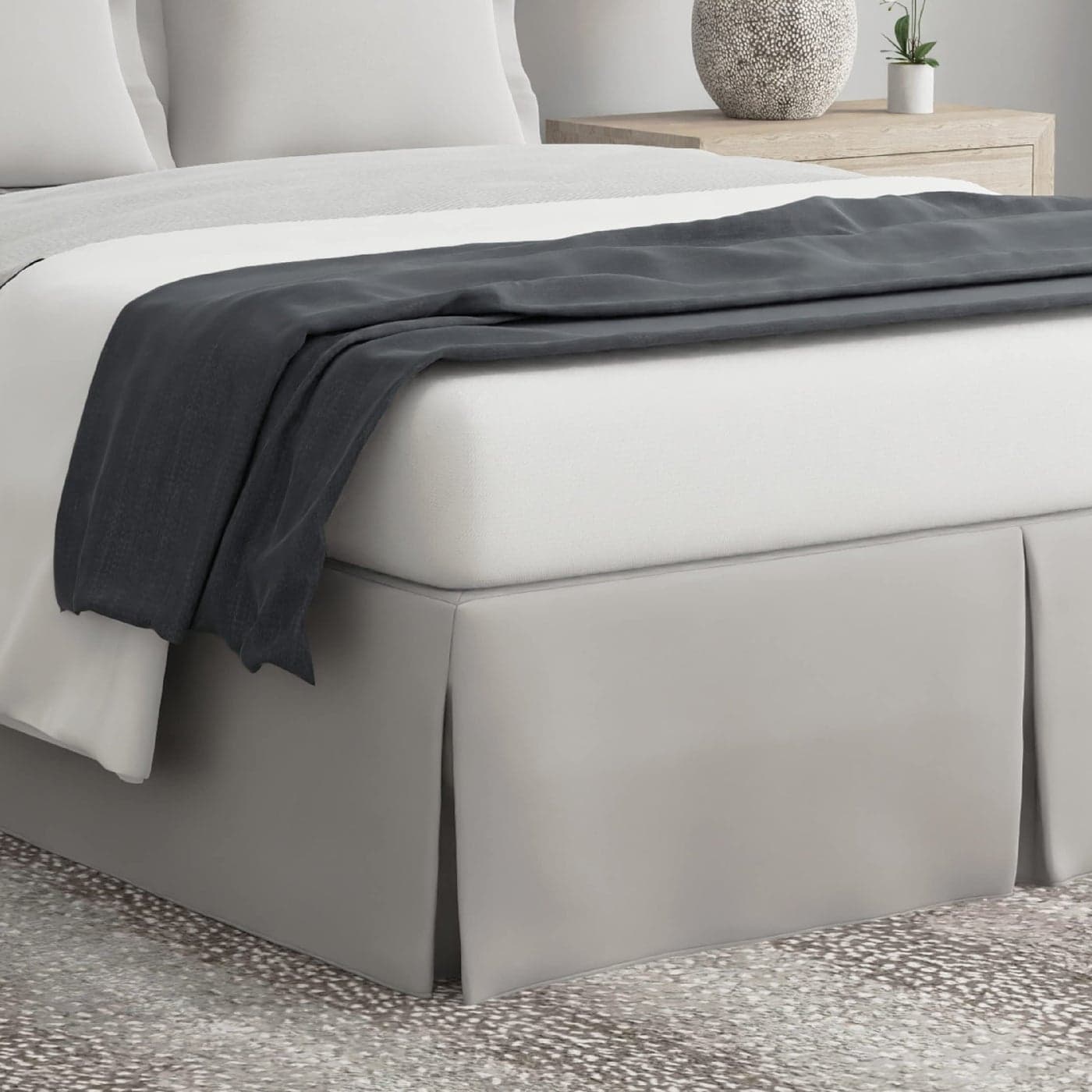 Bed Makers Never Lift Your Mattress Wrap Around Bed Skirt Classic Style Low Maintenance Wrinkle Resistant Fabric Traditional 14 Inch Drop Length Full Soft Silver
