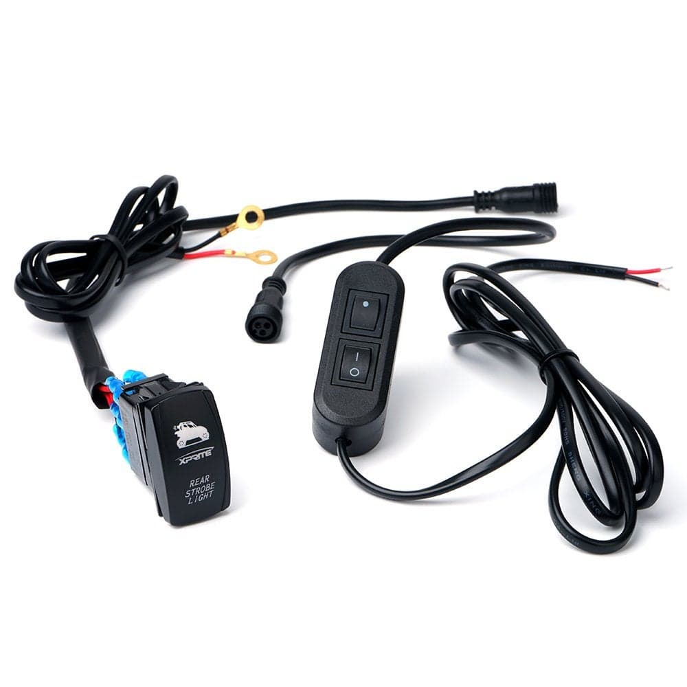 Xprite Wiring Harness with 2 Switches for Rear LED Strobe Chase Light Bars