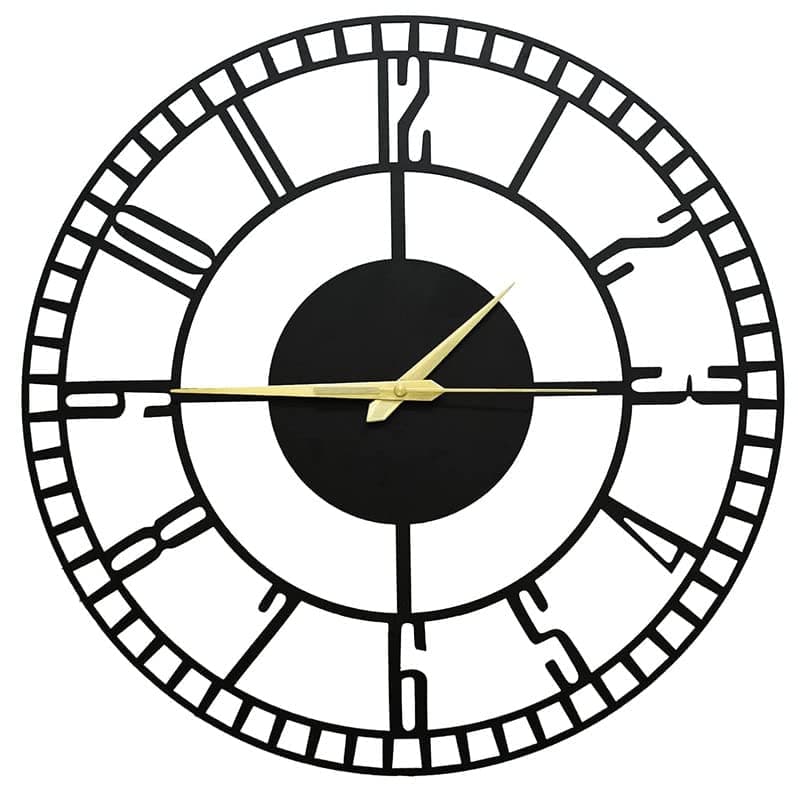 PRAMUKH FASHION Wall Clock Stylish Metal Analog Wall Clock for Living Room, Bedroom, Office, Kitchen, Home and Hall | Antique Fancy Big Size Modern Wall Watch (Style-2, Size-40 CM)