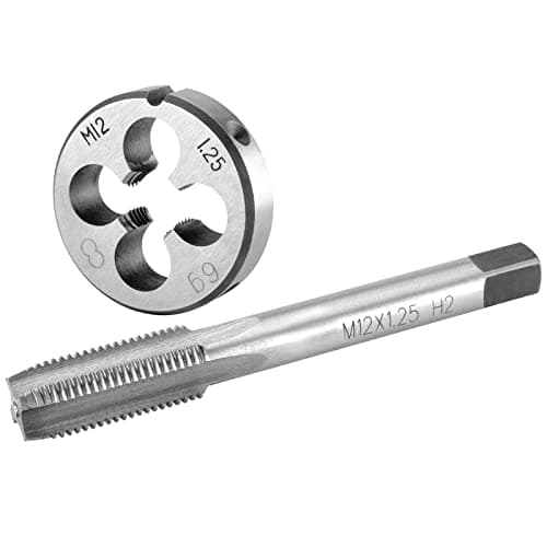 Burkit M12 X 125 Tap and Die Set Right Hand M12 x 125 Machine Thread Tap and Round Die