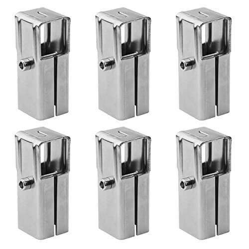 YIDU69Q 6 Pcs 1" Split Square Tube Connector, Stainless Steel 2 Way T Shape Square Tube Clamp
