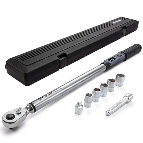 GROWNEER Upgraded Digital Torque Wrench, 12.5-250.7 Ft-lbs/17-340 Nm, 1/2'' Drive Automotive Rachet Torque Wrench with Buzzer & Colorful LED Indicator, Electronic Wrench Set for Car Tires Auto Repair
