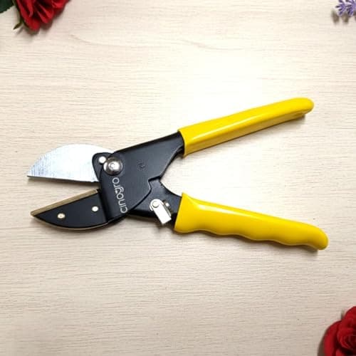Cinagro 8.5 Inch Anvil Pruner, Ultra Sharp Hardened Steel Blade, Cuts Up to 3/4 Inch Branches, Garden Hoses or PVC Pipes, Full Metal Body, Anti-Slip Ergonomic Grip, Single-Hand Lever Operation