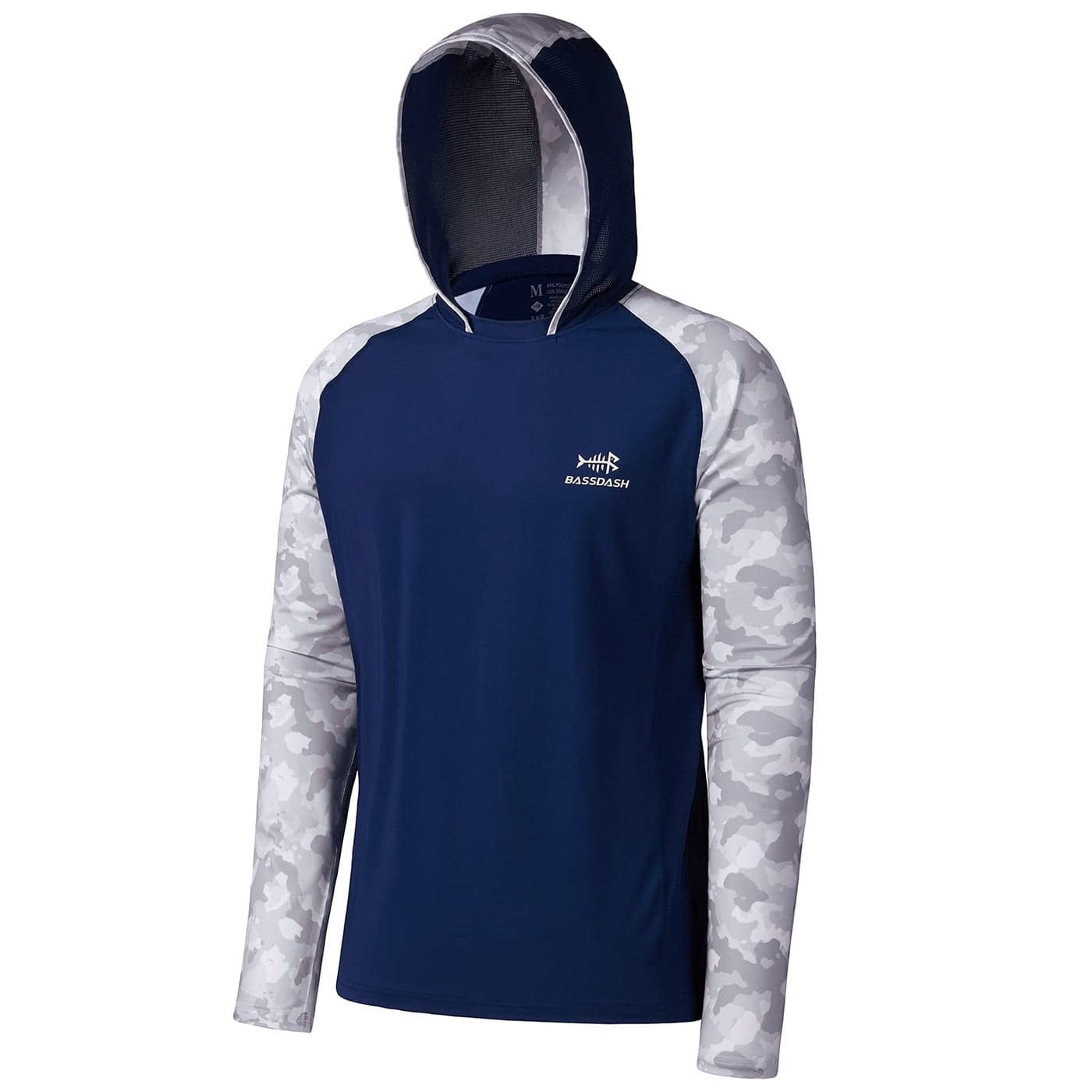 BASSDASH Mens UPF 50 Performance Fishing Shirt Cooling Hoodie Camo Long Sleeve FS17M
