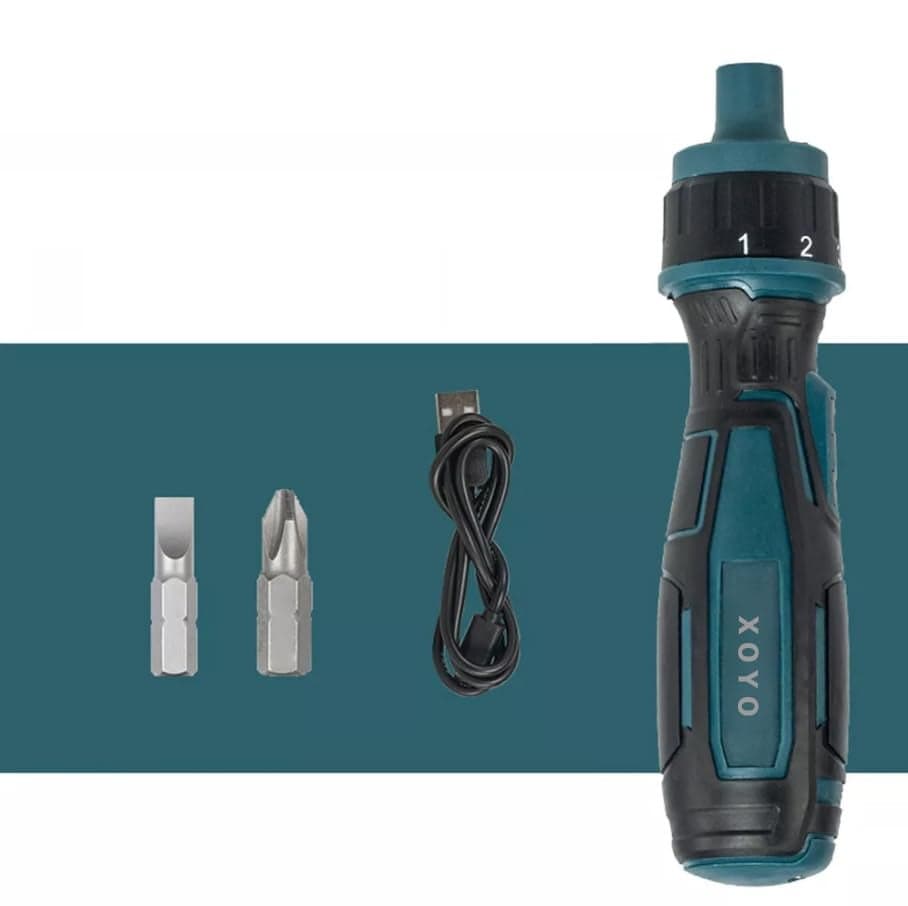 XOYO Cordless Mini Screwdriver 3.6V | Rechargable Handheld | 1300MAh Max torque 2.5 N.m | Speed 200 RPM | Perfectly Suitable for all laptops & Mobile, electronics & Furniture installation works