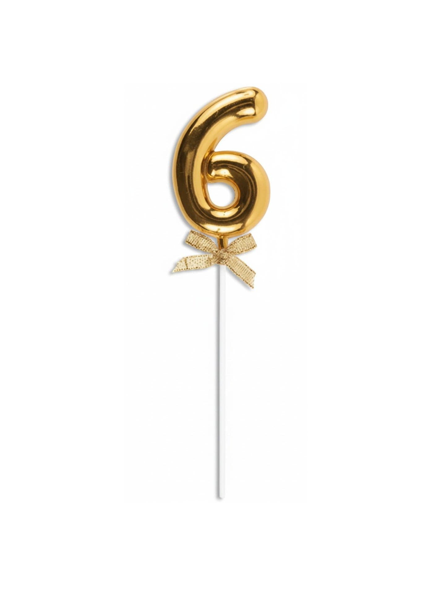 Number 6 Cake Topper Golden Glitter Acrylic Elegant Decoration for Birthday Wedding Anniversary Celebration Luxury Party Supply