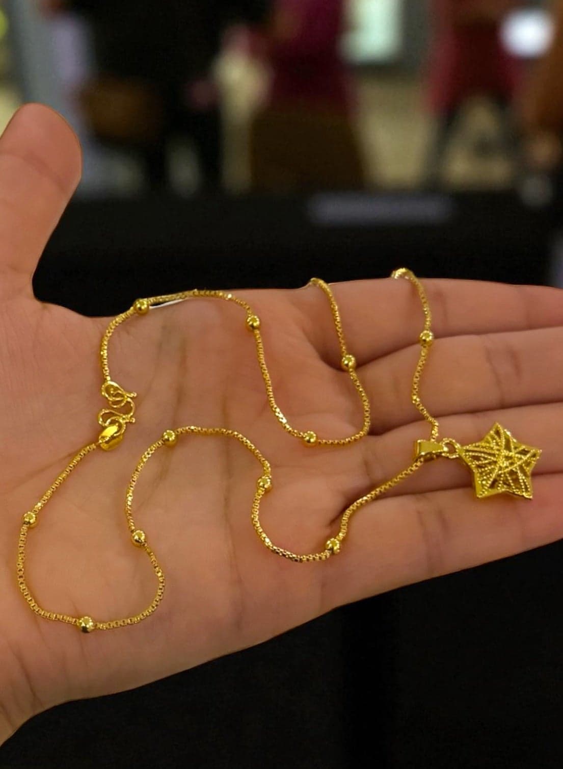 21k Gold Plated Necklace For Women Size 45cm