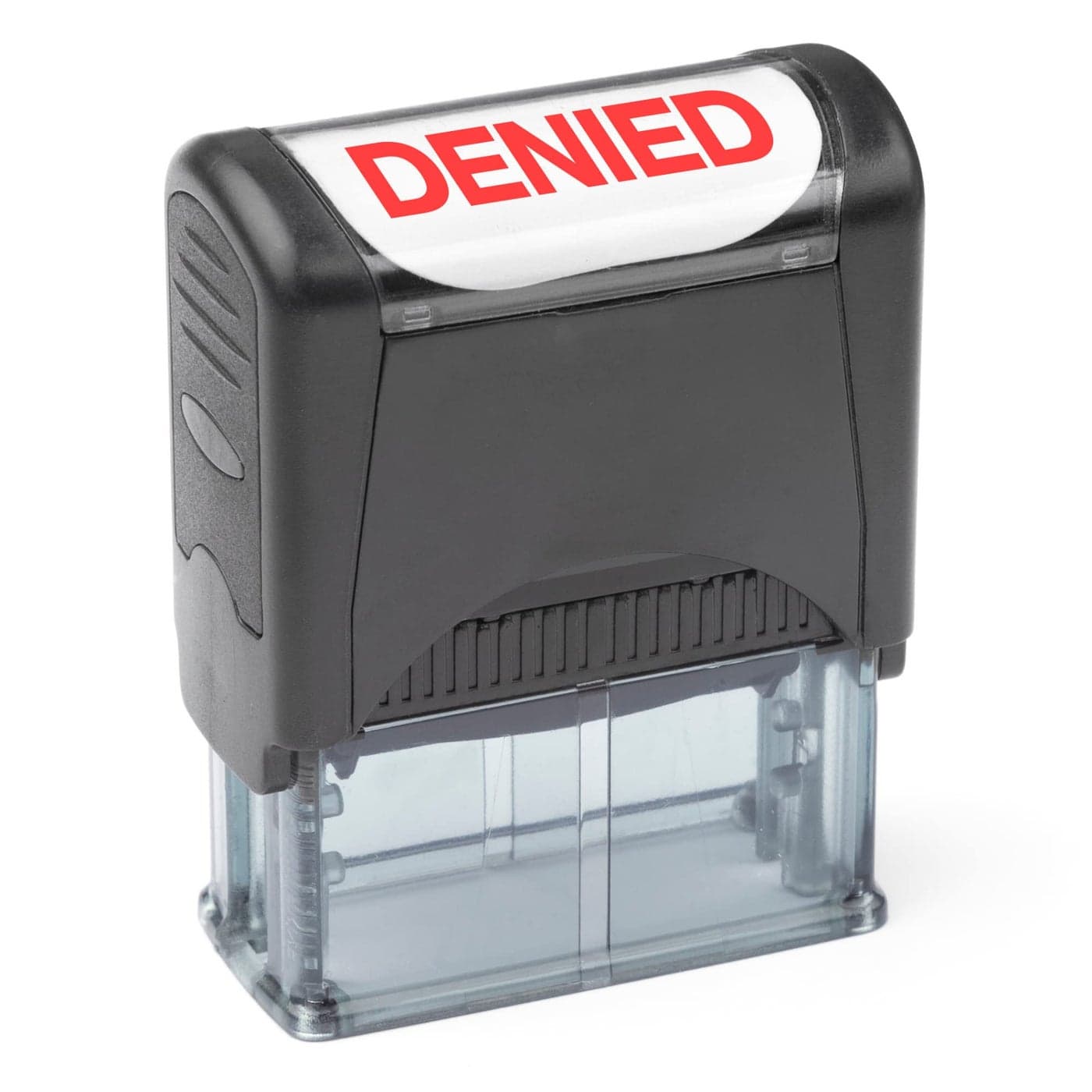 Self Inking Rubber Stamp Refillable Red Ink Preinstalled 916 x 112 Denied