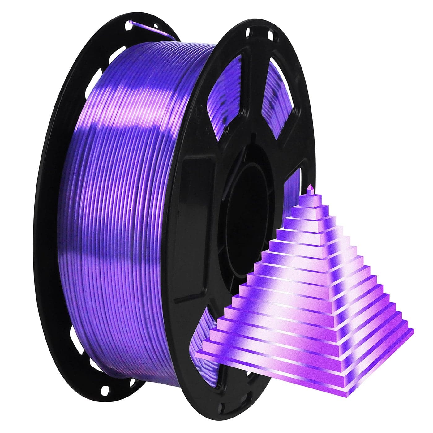 Silk Purple PLA Filament 1kg 22lbs 175mm 3D Printing Material Widely Support for FDM 3D Printer Pack with Extra Filament Sample by BBLIFE