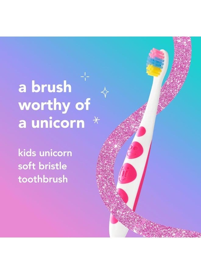 hello Soft Kids Toothbrushes Unicorn Toothbrush Pack with Wide Handles Made for Kids of All Ages BPAFree Super Soft Bristles Gentle on Gums Tough on Pesky Plaque 6 Pack