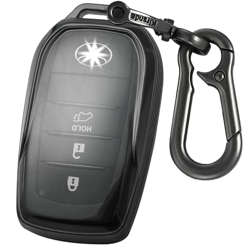 Kirsnda Key fob Cover Compatible with Toyota Venza RAV4 Highlander Sienna Fortuner Prius ect Smart Remote Key AccessoriesTPU Protection Key CaseB ModelNew Transparent Black