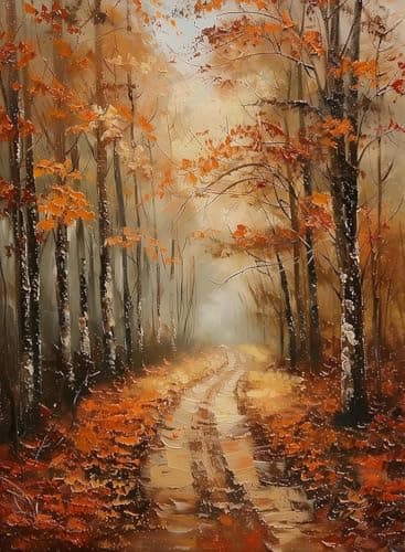 Fall Paint by Numbers for Adults and Kids Painting by Number Kits On Canvas Tree Landscape Number Artist Paint by Number Kit Without Frame DIY Oil Painting Acrylic Paints Home Wall Decor 12x16in