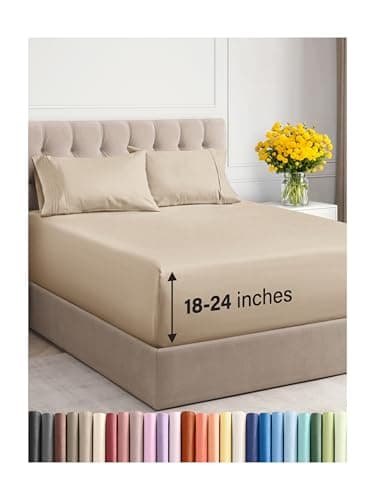 Extra Deep Twin XL Sheet Set 4 Piece Breathable Cooling Sheets Hotel Luxury Bedding Set with 1824 Inch Extra Deep Pockets Easy Fit Super Soft Wrinkle Free and Comfy Cream Twin XL Size