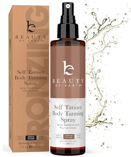 Self Tanner Spray USA Made with Natural Organic Ingredients Fast Drying Spray Tan for Pale Skin Non Toxic Gradual Tanning Spray Sunless Tanning Water for Women Men Medium to Dark