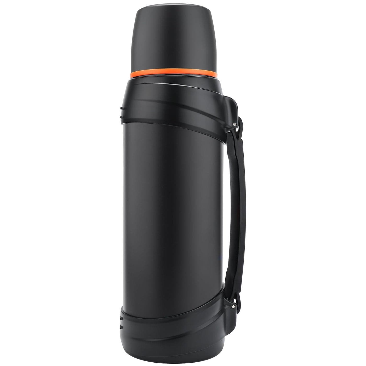 Olerd Large Thermosflask 85oz Stainless Steel Insulated Bottle for Travel with BPA Free Cup 25L Oversized Vacuum Insulated Thermoses with Handle and Strap for Hot Cold DrinksBlack
