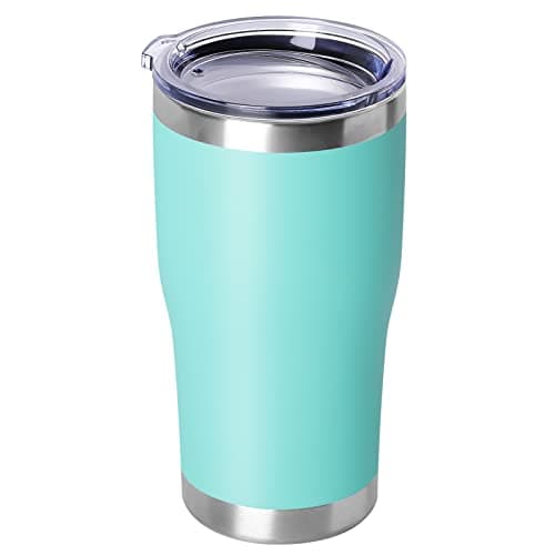 DOMICARE 20oz Tumbler with Lid Stainless Steel Tumblers Bulk, Double Wall Vacuum Insulated Coffee Travel Mug Powder Coated Tumbler, 1 Count (Pack of 1) Light Blue