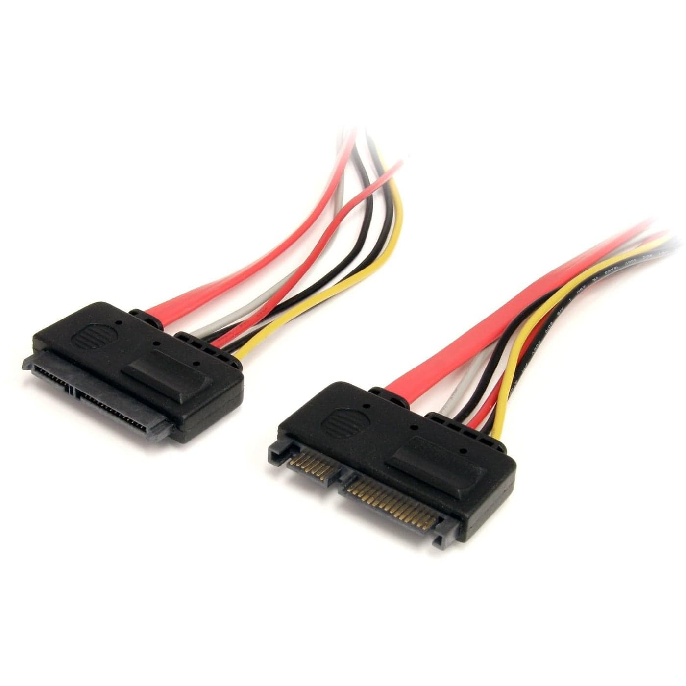 StarTech.com 12in 22 Pin SATA Power and Data Extension Cable - 1ft SATA Data Power Extension - 12 inch SATA Extension (SATA22PEXT), Red