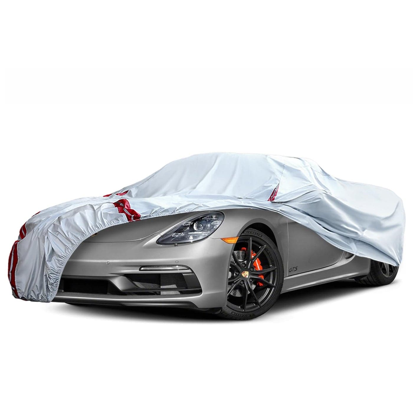 Waterproof Car Covers Replace for 19972025 Porsche 718 BoxsterCayman 986987981 6 Layers All Weather Car Cover with Zipper Door 18 Ponit Windproof Bands for Snow Rain Dust Protection
