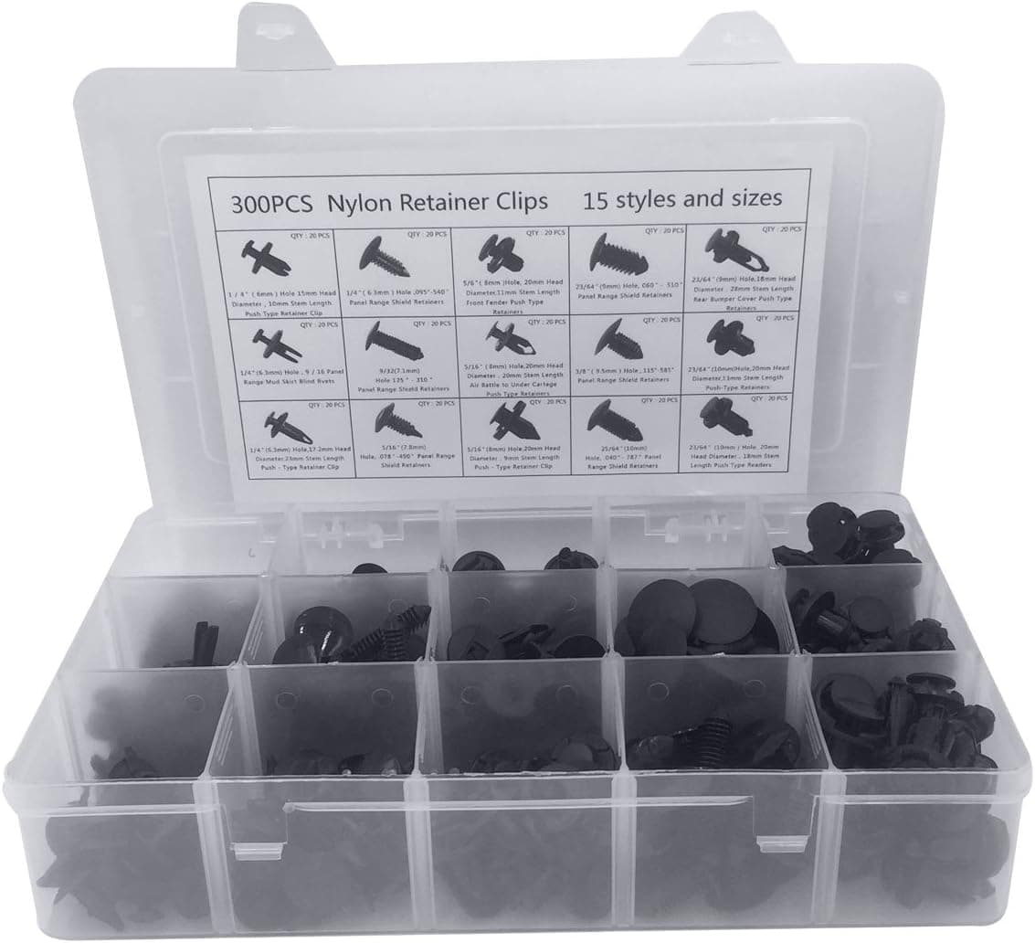 Lantee 300PCS Nylon Push-Type Auto Retainer Clips Set for Various Car Models