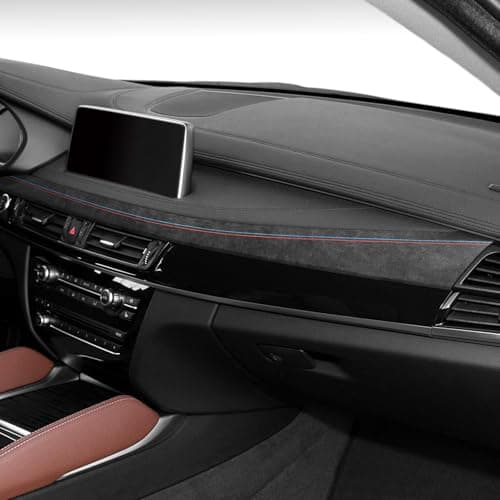 BETTERHUMZ Car Center Console Dashboard Panel Sticker Compatible with BMW F15 F16 X5 X6 Series 2014-2018 for Alcantara Suede Co-Pilot Passenger Side Panel Trim Interior Accessories