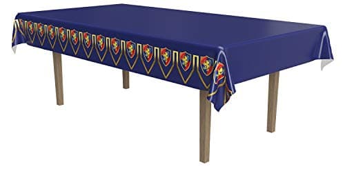 Beistle Medieval Tablecover, 54” x 108” – Plastic Table Cloth, Medieval Decorations, Castle Party Supplies, Knight Birthday Decorations, Rectangular Table Cloth