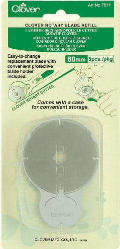 Clover 7511 Rotary 60mm Blade Refill, 5 EA