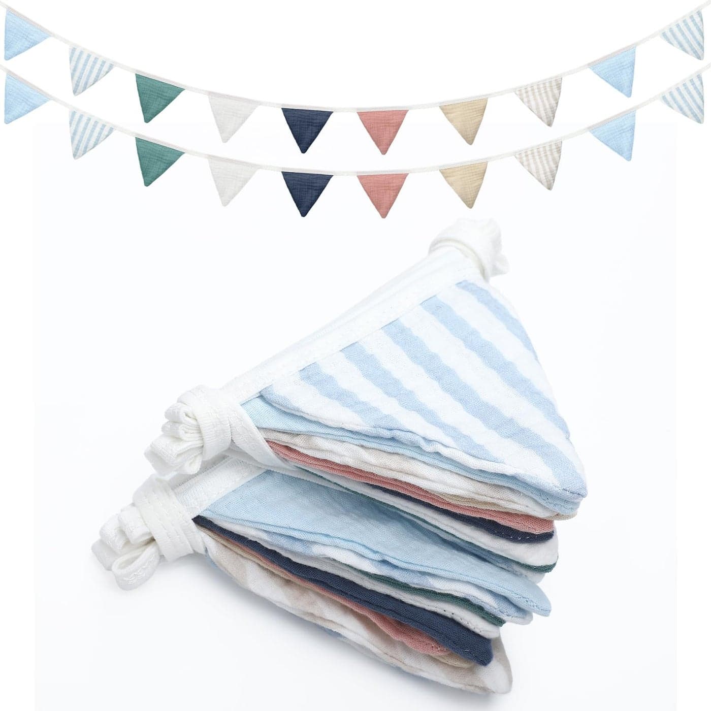 Oudain 155 ft Pennant Banner Flags 2 Pcs Nursery Garland Triangle Bunting Flag Baby Banner for Nursery Decor Baby Birthday Boho Wedding Shower Party Event Each 775 ftElegant Color