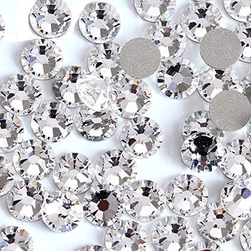 Onwon 1440 Pieces SS10 / 2.8mm Clear Crystal Flat Back Brilliant Round Rhinestones Glass Stones Glitter Gems Transparent Faux Diamond (Clear)