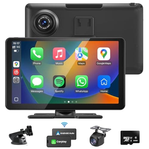 8" Wireless CarPlay Screen Car Stereo Compatible Apple CarPlay and Android Auto Portable Touch Screen AirPlay, GPS Navigation, Bluetooth, Voice Control, Mirror Link (9 Inch)