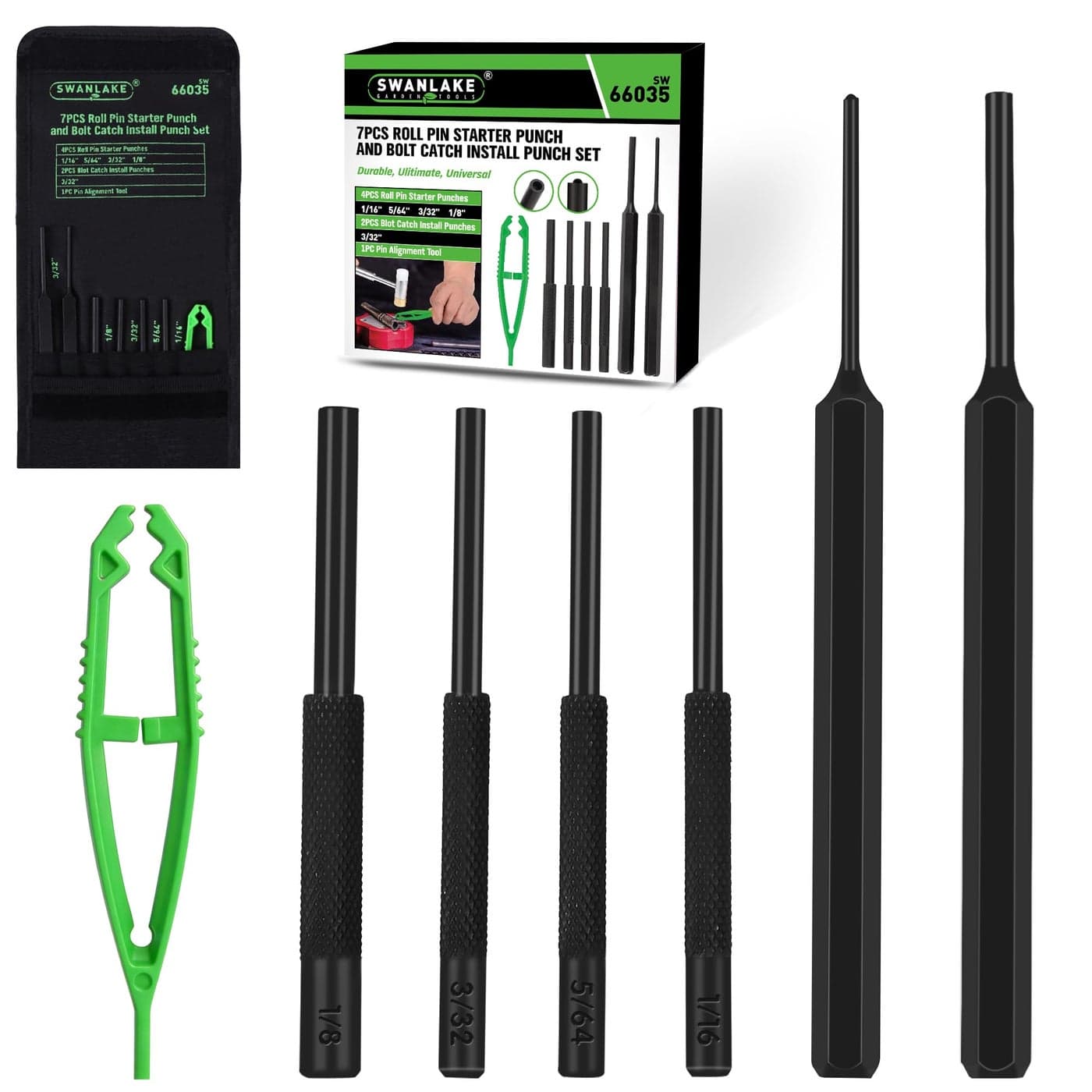 7Piece Premium Roll Pin Starter Punch and Install Punch Set 116 564 332 18inch