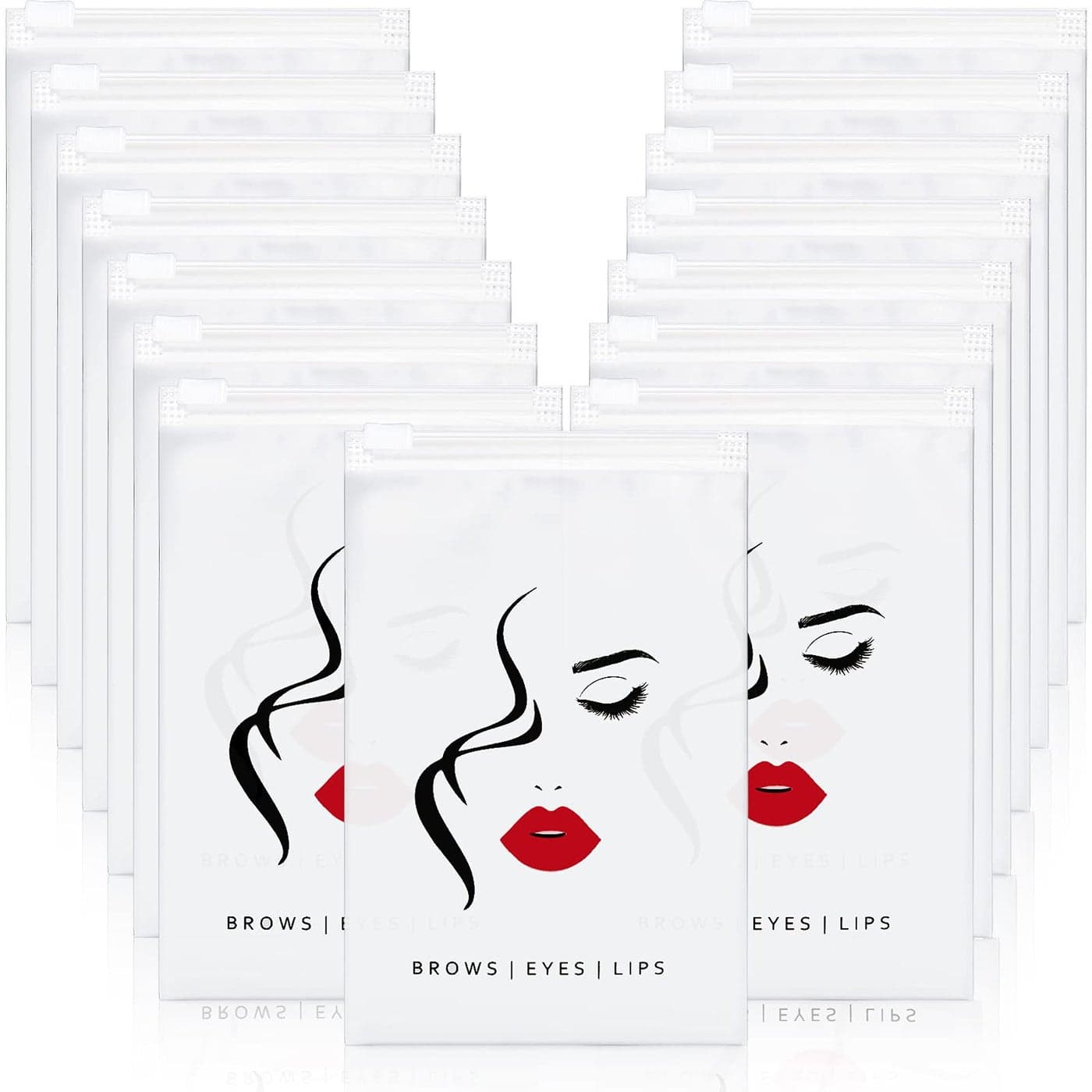 Shappy 100 Pieces Eyebrow Microblading Aftercare Bags 4 x 6 Inches Eyelash Makeup Bags Empty Mini Cosmetic Bags Lipstick Travel Pouch Reusable Lash Storage Case for Eyelash Lipstick Eyebrow